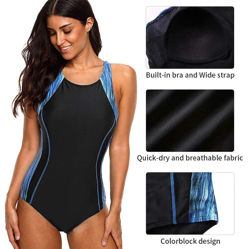 CharmLeaks Ladies Chlorine Resistant Swimsuit Tall One Piece Active Swimwear - Image 5